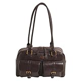 ALINUOYQ ボストートバッグ 女性用 マルチポケット 脇下バッグ PUレザー ヴィンテージ ショルダーバッグ クラッチバッグ 旅行用, コーヒー, 280.00x150.00x90.00mm/11.02x5.91x3.54inch