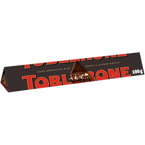 TOBLERONE Swiss Dark Chocolate Bar with Honey and Almond Nougat 100g