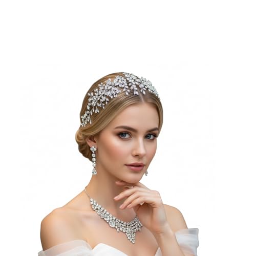 LOVFOIVER Rhinestone Crystal Bridal Headpiece Wedding Hair Accessory
