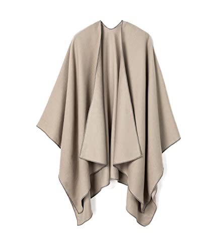 Lallier Damen Schal Wrap Poncho Schal Cape mit offener Vorderseite für...