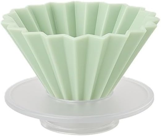 Wave Coffee Dripper with Base Set, Resin with Cone Shape Design, Compatible with Cone and Cake Cup Filter Paper, Japanese Style (Pink)
