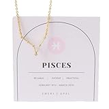 Pisces Zodiac Necklace for Women, Horoscope Necklace, Constellation Necklace, Gold-Plated 18'