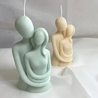 Sapis Candles: Awaken Your Desire... Cute Scented Couple Candle, 100% Soy Wax, For Valentine's Day & Romantic Occasions Each 115 Gram (White & Green).
