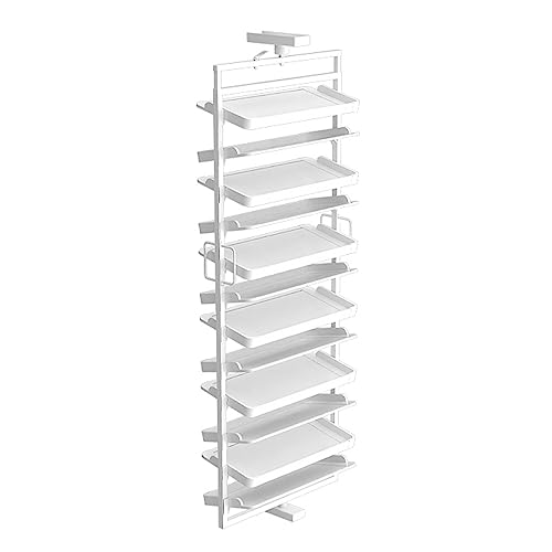 Organizador zapatos for la entrada, zapatero giratorio oculto 360°, ahorra espacio, torre zapatera giratoria, for la entrada, el pasillo o el armario, zapatero blanco sencillo moderno(8 floors)