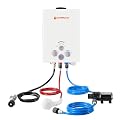 Portable Tankless Water Heater, Camplux 1.58 GPM Propane Water Heater With Water Pump Pack Kits