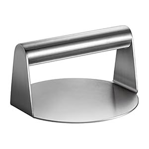 yoopin Stainless Steel Burger Press-5″ Round Type Smash Burger Press-Stainless Steel Handle for Flat Top Grill Cooking,Grill Accessories for Steak Making，Prevent Rust and Easy to Clean.