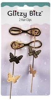 Butterfly Hair Clips Fashion Pins, Assorted, 2 Pack