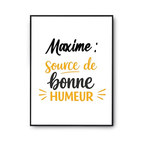 Affiche Maxime cadeau humour anniversaire idéal pour décoration murale originale