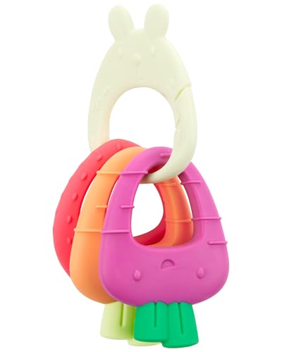 Image of Skip Hop Soft Silicone Baby Teething Ring Toys Farmstand Teethe & Play Toy Set of 4, BPA-Free, Age 3m+