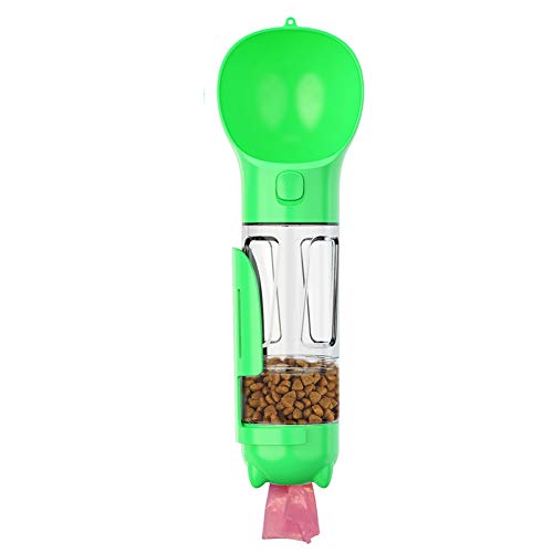 Haqi Dog Water Bottle for Walking, Multifunctional and Portable Dog Travel Water Dispenser with Food Container,Detachable Design Combo Cup for Drinking and Eating?1Pcs? (Green)