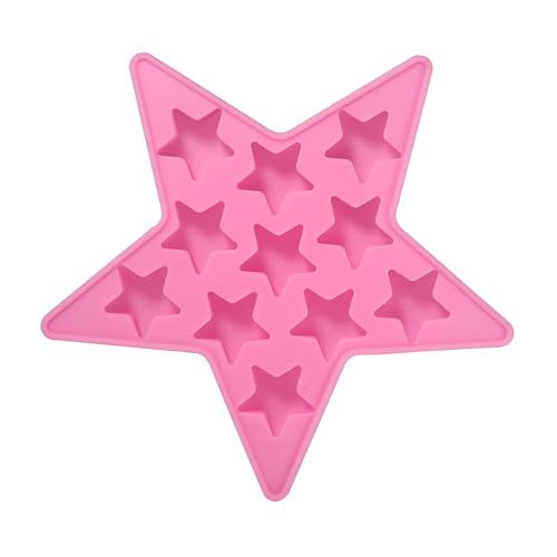 Molde para cubitos de hielo en silicón en forma de estrella rosa miniatura 2