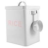 STOBAZA Boîte De Rangement Pour Riz Et Farine Fer Blanc Blanche Conteneur Multi-usage Pou...