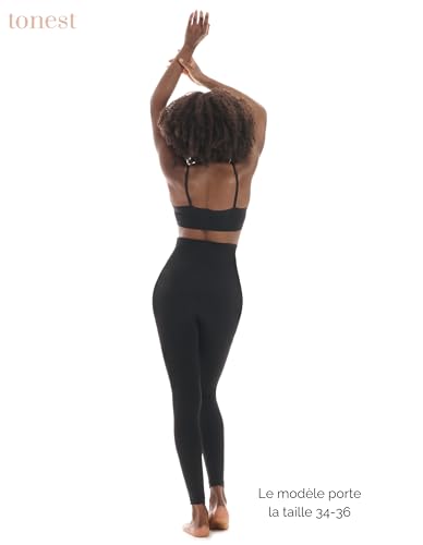 TONEST Leggings Sculptant Taille Haute modelant la Silhouette - Pantalon Sculptant - Push-Up - Panty Remodelant pour Le Ventre - 4000-MS-CC (M, Noir) – vue 3