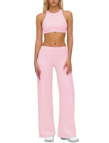 Two Piece Pink Yoga Set for Women Matching Workout Set Pilates Outfits L - image 2