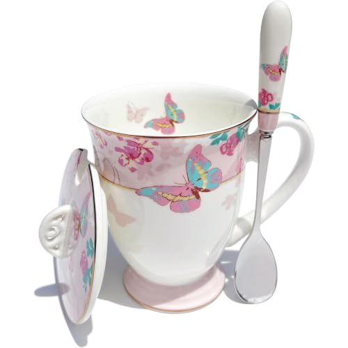 Ceramic Mug with Lid and Spoon
