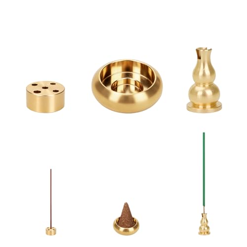 Brass Incense Holders for Sticks Cones Multipack of 3 Short and Long Incense Stick Burner Holders Small Incense Cone Holder