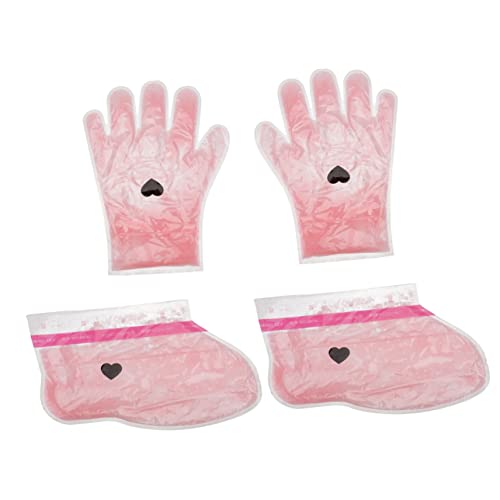 OATIPHO 2 Pares Cubierta de cera para cera para la mano pie Cuidado seco guantes kit de cubierta de de cera cubierta de cera de parafina spa Cera parafina rojo