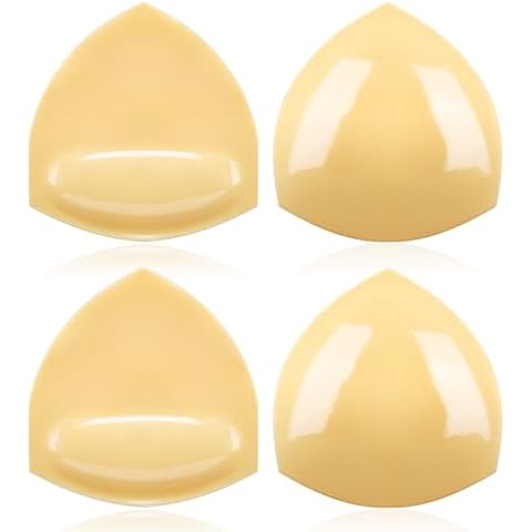 SERMICLE Both Sides Sticky Bra Inserts 2 Pairs - Self Adhesive Boob Pads Bra Pad Double-Sided Bra inserts Push up Pad (Beige, One Size) Cover