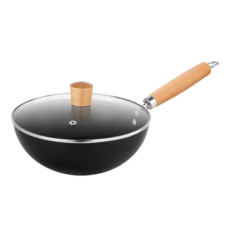 Sartén Wok de acero al carbono con tapa 7.87 in miniatura 1