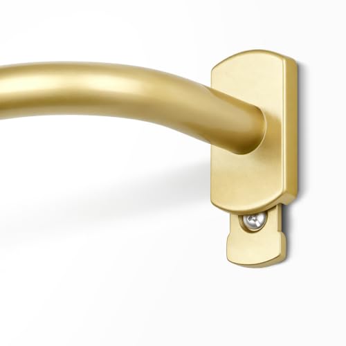 KAMANINA Wrap Around Curtain Rod 35-60 Inch, Gold Adjustable Drapery Rods