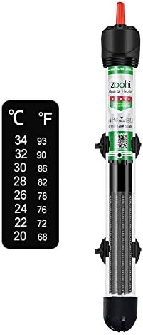 zoohi Submersible Aquarium Heater 100W Explosion-Proof Fish Tank Water Heater with Thermometer, Adjustable Temperature for 5/10/25…