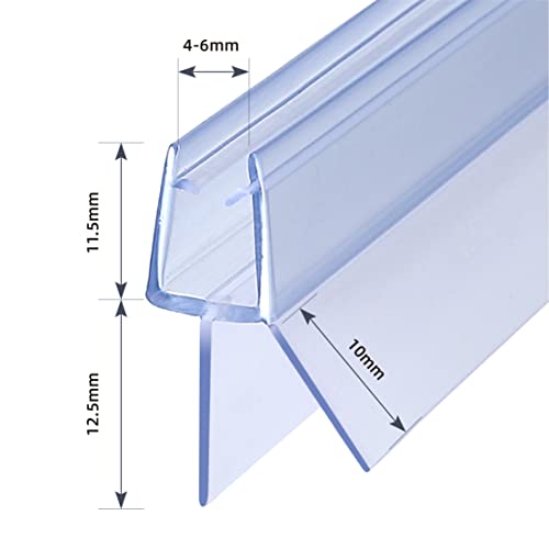 KOOBON Duschdichtung 2x 60cm Ersatzdichtung für Duschtüren Glasstärken 4mm/ 5mm/ 6mm Duschkabinen Duschtürdichtung Gerade Glastür Wasserabweisende Wasserabweiser Schwallschutz Spritzschutz A166
