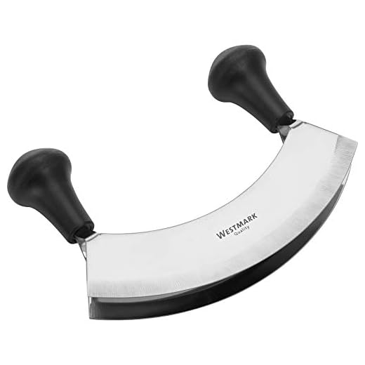 Westmark Cuchillo para picar/Cortador de hierbas, Con 2 cuchillas, Longitud: 17 cm, Acero inoxidable/plástico, Plateado/negro, 1294220