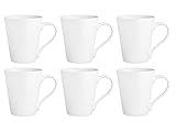 Glasmark Krosno Becher-Set Aus Keramik 0,28 Liter Keramikbecher Trinkbecher Kaffeebecher Teebecher Becher Für Kaffee Tee Saft Wasser Küche Zubehör Geschenke Für Geburtstag Weiß 6 x 280ML