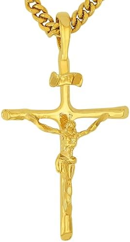 LIFETIME JEWELRY Classic Cross Necklace for Men & Women 24k Real Gold Plated