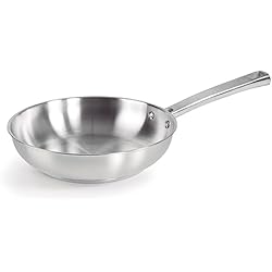 Sartenes Antiadherentes No Toxicas LACOR - 45428 - Sartén Foodie, Sartén Sin Antiadherente, Compatible con todo tipo de Cocina, Ecológica, Fondo Termo Difusor, Acero Inoxidable, 28 cm, Gris