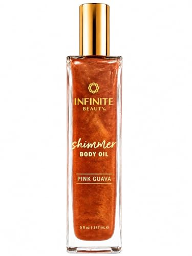 Infinite Beauty Pink Guava Shimmer Body Oil 5 oz Hydrating Glow Oil for Moisturizing