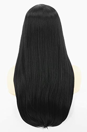 Topcosplay Women Wig Black Long Straight Middle Part Cosplay Halloween Costume Hair Wigs3