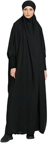Renholin Frauen Muslimisches Kleid EIN Stück Gebetskleid für Frauen Abaya Islamischer Naher Osten Dubai Türkei Maxi Abaya Kaftan mit Hijab Kleid Volle Abdeckung Kleid