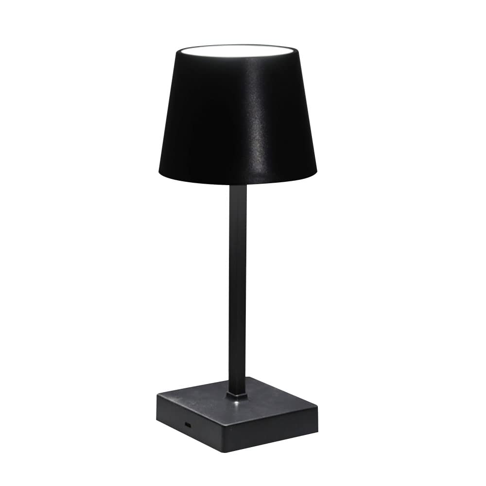 Cepewa table lamp with touch function | Bedside lamp rechargeable with USB cable | Brightness adjustable | Color change | warm white | incl. charging cable (1x table lamp lampshade black)