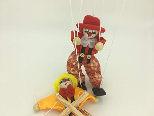 image for Sparik Enjoy 2 Packs Clown Hand Marionette Puppet Children's Wooden Ma