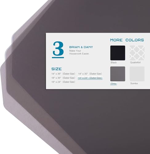 Image of BRIAN & DANY Wire Shelf Liner 13.4 inch X 23.2 inch, Heavy Duty Shelf Liners for Wire Shelving, Waterproof Protector Mats, Set of 3, Charcoal