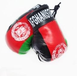 Mini Boxing Gloves with Flag Design – Stylish Hanging Car Mirror Accessory for Interior Décor.