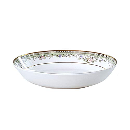 MJHSP Classic Taiya Fashion Bone China Tableware Ceramics Vegetable Dish Soup Plate Pasta Dish Fruit Tray Steak Dish Deep-Fried Dish Dinner Plate Household Tableware Disc Porcelain Plate