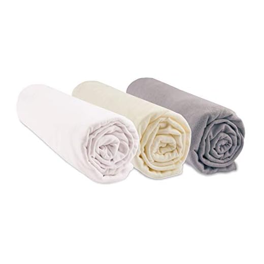 Lot de 3 Draps Housse pour Couffin 32x72 Ovale | Noisette Blanc Écru | 100% Coton Bio | Compatible avec Matelas Ovale pour Couffin, Nacelle, Landau | Certifié Oeko Tex | Fabriqué en Europe |