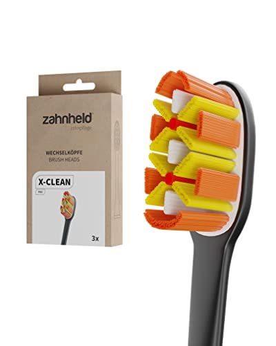 ZAHNHELD®️ Bürstenkopf Pro X-Clean | 3 Ersatzbürsten | Mittelharte Wechselköpfe Für Gero Schallzahnbürste | Effektive Reinigung | Schwarz Cover