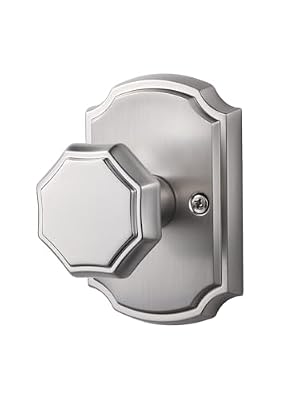 MRML Brushed Nickel Passage Door Knobs Interior Hall Closet Silver Door Knob, Kitchen Pantry Nickel Door Knob, Zinc Alloy Door Handle, 2 Pack