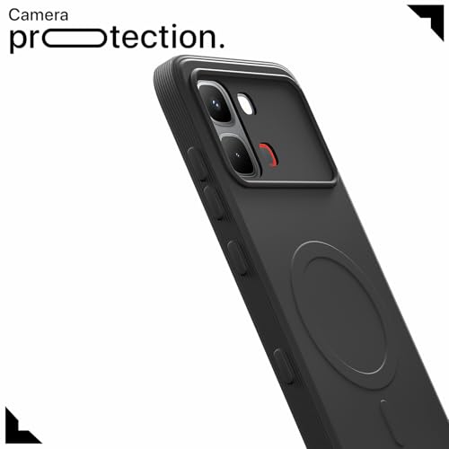Image of Pikkme Back Cover for Infinix Note Edge 5G Soft Matte Silicone Mag-Safe Design (Mag-Safe Not Support) Camera Protection | Slim Fit Bumper Cover (Black)