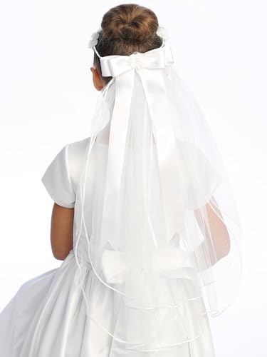 Pink Princess Holy Catholic First Communion Veil for Girls 7-16 - 1st Velos para Niñas de Primera Comunion Veils4