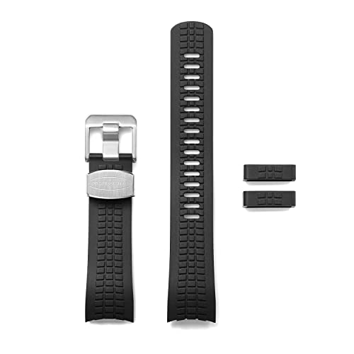 CRAFTER BLUE CB11 22mm Uhrenarmband mit gebogenem Ende Kompatibel mit Seiko SKX Serie, SRPDxx Serie und Seiko Sports 5, Schwarz
