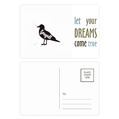 Cartes postales mouette noir et blanc en lot de 20 pour remerciements rustiques