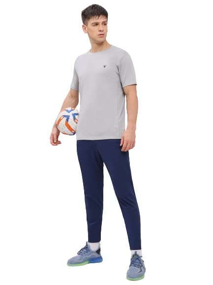 Image of TECHNOSPORT Men's Slim Fit Polyester Activewear Sports T-Shirt with Moisture-Wicking Comfort for Workout, Running & Gym