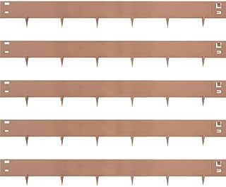 VEVOR Steel Lawn Edging, 5PCS 3"x39" Metal Landscape Edgings, 16.25 ft Total Length Garden Border, Flexible and Bendable Galvanized Steel Landscaping, Metal Edge for Yard, Lawn, Pathway, Brown
