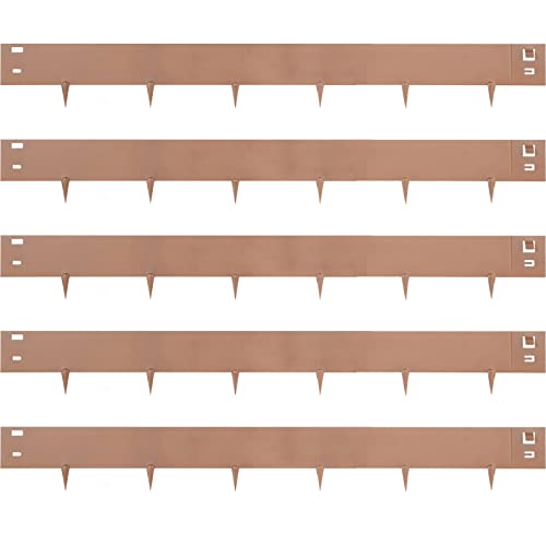 VEVOR Bordure de Pelouse en Acier 7,6 x 99 cm Clôtures de Pelouse 5 PCs Bordure de Jardin Métal Empêcher Racines & Mauvaises Herbes Propagées Création de Bordures pour Jardins Sentiers Pelouses Cours