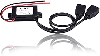 Keenso DC Converter 3A DC 12V to DC 5V Dual USB Adapter Converter Module Dual Power Adapter DC to DC Converter Step Down Power Supplement Module for Car Motorcycle