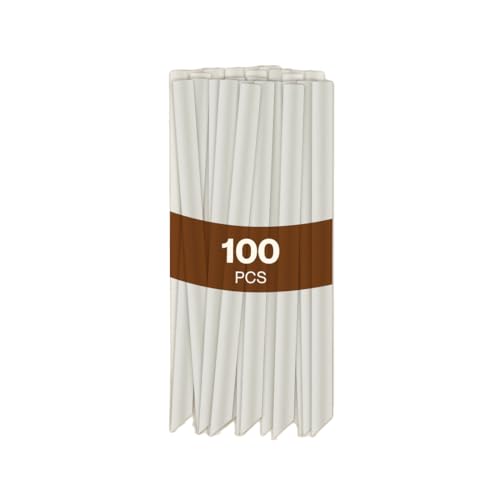 Gracz Boba Straws - 45 Angled Tip Disposable Paper Straws for Drinking Boba Tea and Smoothies - Made from Compostable Sugarcane Fiber - Use at Home, Parties, Catering Events - Pack of 100